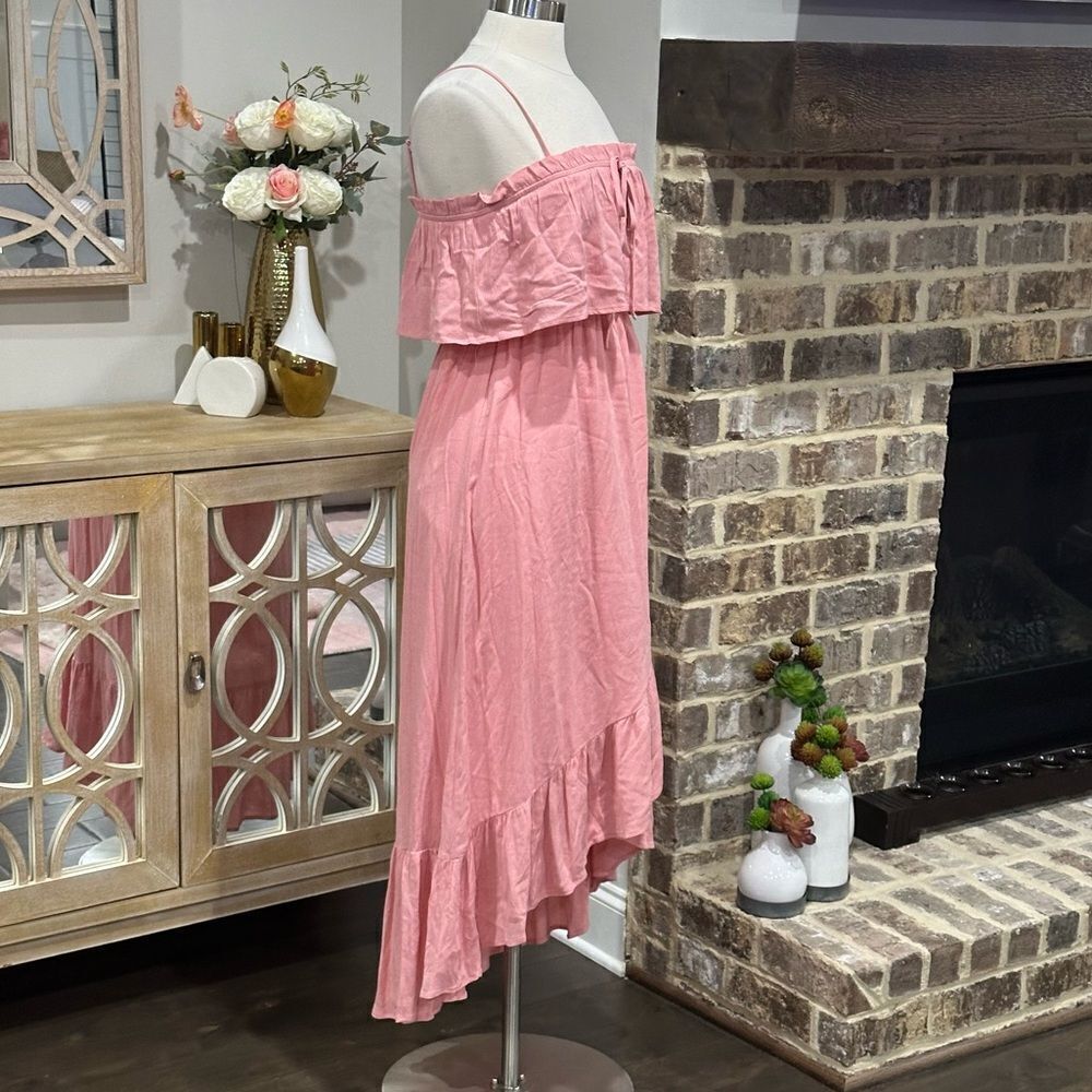 LULUS Women’s Sincerely Yours Blush Pink Ruffled Midi Dress in the Size Small - Picture 15 of 16